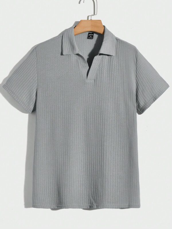Manfinity RelaxMax Homme Polo unicolore en maille gaufrée