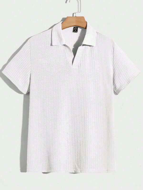 Manfinity RelaxMax Homme Polo unicolore en maille gaufrée – Image 4