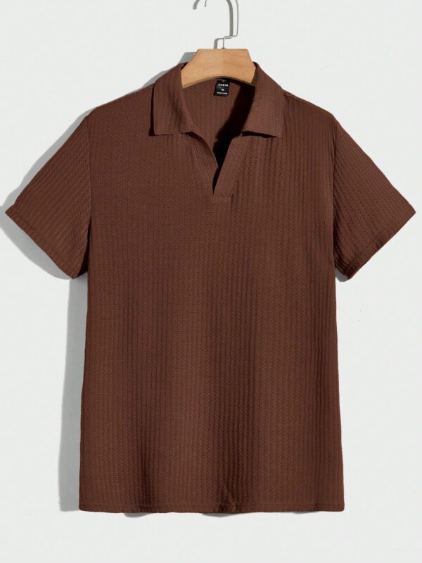 Manfinity RelaxMax Homme Polo unicolore en maille gaufrée – Image 5