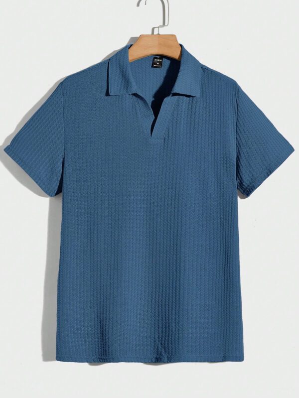 Manfinity RelaxMax Homme Polo unicolore en maille gaufrée – Image 8