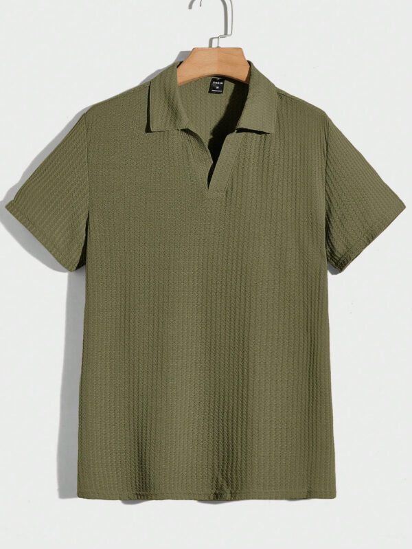 Manfinity RelaxMax Homme Polo unicolore en maille gaufrée – Image 9