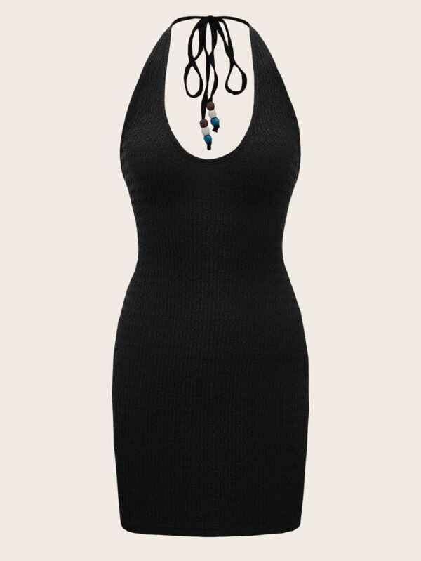 SHEIN ICON Robe moulante dos-nu à nœud découpe cœur – Image 2