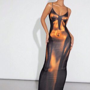 SHEIN Haute Robe cami imprimée Body Heat Map