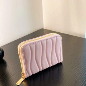 1 pièce Portefeuille court en cuir PU à motif vague, portefeuille court , parfait pour une utilisation quotidienne, les rendez-vous et les cadeaux. Léger et portable. Porte-cartes pour femmes cols blancs, pour les vacances, l'anniversaire, les cadeaux. Accessoire de sac à main décontracté, rose vif, porte-cartes, porte-cartes d', porte-cartes de crédit, porte-cartes pour femmes