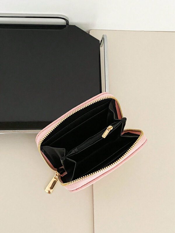 1 pièce Portefeuille court en cuir PU à motif vague, portefeuille court , parfait pour une utilisation quotidienne, les rendez-vous et les cadeaux. Léger et portable. Porte-cartes pour femmes cols blancs, pour les vacances, l'anniversaire, les cadeaux. Accessoire de sac à main décontracté, rose vif, porte-cartes, porte-cartes d', porte-cartes de crédit, porte-cartes pour femmes – Image 7