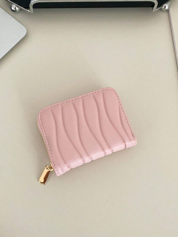 1 pièce Portefeuille court en cuir PU à motif vague, portefeuille court , parfait pour une utilisation quotidienne, les rendez-vous et les cadeaux. Léger et portable. Porte-cartes pour femmes cols blancs, pour les vacances, l'anniversaire, les cadeaux. Accessoire de sac à main décontracté, rose vif, porte-cartes, porte-cartes d', porte-cartes de crédit, porte-cartes pour femmes – Image 12