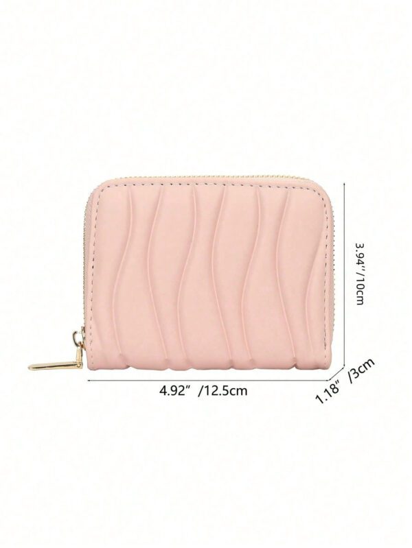1 pièce Portefeuille court en cuir PU à motif vague, portefeuille court , parfait pour une utilisation quotidienne, les rendez-vous et les cadeaux. Léger et portable. Porte-cartes pour femmes cols blancs, pour les vacances, l'anniversaire, les cadeaux. Accessoire de sac à main décontracté, rose vif, porte-cartes, porte-cartes d', porte-cartes de crédit, porte-cartes pour femmes – Image 13