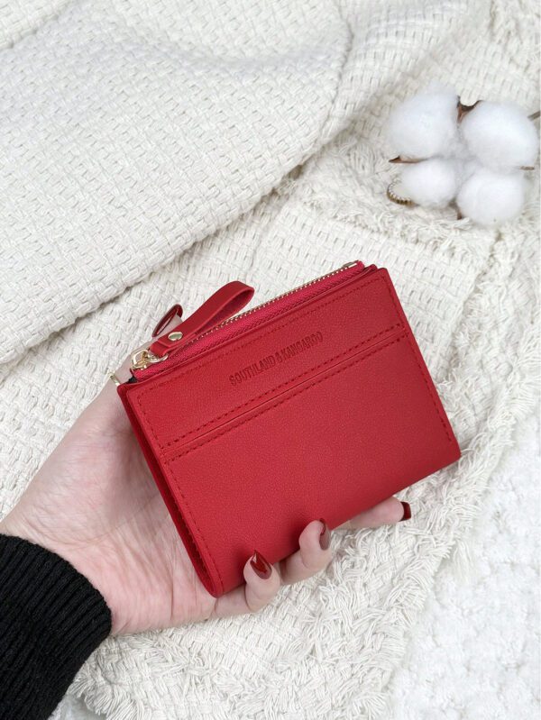 SOUTHLAND&KANGAROO Portefeuille pliant avec détail de lettres noires, petit portefeuille, petit porte-monnaie biface fin, portefeuille pour femme léger et portable, étui pour cartes de crédit et clés, portefeuille court mignon et tendance. Cadeau d'anniversaire, cadeau d'anniversaire, cadeau pour couple, cadeau pour femme, cadeau pour fille, cadeau pour dame, fournitures scolaires, sac de retour à l'école, cadeau pour entreprise, décontracté pour les affaires – Image 8