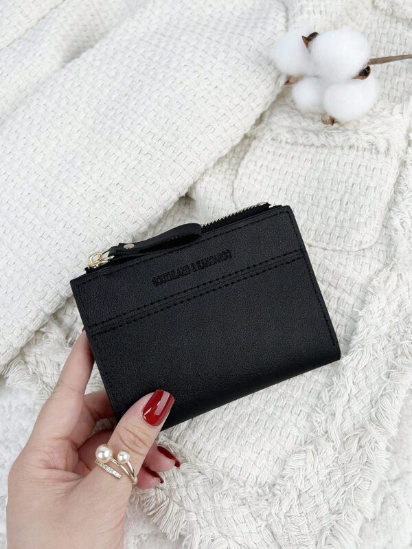 SOUTHLAND&KANGAROO Portefeuille pliant avec détail de lettres noires, petit portefeuille, petit porte-monnaie biface fin, portefeuille pour femme léger et portable, étui pour cartes de crédit et clés, portefeuille court mignon et tendance. Cadeau d'anniversaire, cadeau d'anniversaire, cadeau pour couple, cadeau pour femme, cadeau pour fille, cadeau pour dame, fournitures scolaires, sac de retour à l'école, cadeau pour entreprise, décontracté pour les affaires – Image 10