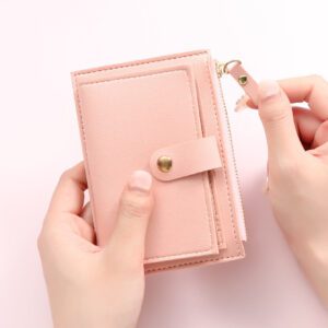 Portefeuille minimaliste à bouton pression, fin, léger et portable avec fente pour argent liquide, carte d'identité, carte de crédit et poche pour pièces de monnaie. Petit porte-monnaie pratique, en jaune, idéal comme cadeau pour l'anniversaire, pour les étudiants du collège et de l'université, les adolescents, les enseignants, les petites amies. Fournitures scolaires décontractées, porte-cartes, porte-cartes de visite, porte-cartes de crédit pour femmes.