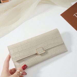 Portefeuille Long Et Repliable Pour Femme, Imprimé Crocodile, Moderne, Mince, Portable Et Polyvalent, Grande Capacité De Stockage Pour Cartes De Crédit, Carte D'identité, Argent, Parfait Pour Les Activités Commerciales, Les Travaux D'école Et De Collège, Les Trajets Professionnels , La Fête Des Enseignants, Les Anniversaires, Les Amoureux, Le Cadeau De Rentrée Pour Les Femmes Travailleurs De Col Blanc, Les Étudiantes, Sacs De Fournitures Scolaires Pour La Chambre Universitaire Et La Rentrée Scolaire