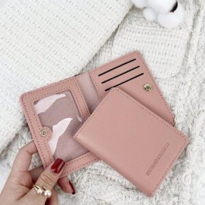 SOUTHLAND&KANGAROO Porte-monnaie mini rose, portefeuille de poche mode minimaliste, léger et portable pour l'argent liquide, les cartes. Idéal comme cadeau d'anniversaire, de Saint-Valentin pour les femmes, les filles, les adolescentes, les étudiantes, les étudiants, les hommes. Porte-cartes, porte-monnaie, porte-cartes de crédit, porte-carte d'identité