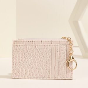 Porte-cartes en simili-cuir à fermeture éclair avec fentes à cartes multiples et fenêtre d'identification. Léger et portable. Cadeau pour les travailleuses de bureau, les vacances, l'anniversaire ou d'autres occasions. Accessoires cadeau, porte-clés, porte-cartes, porte-cartes de visite, porte-cartes de crédit, porte-cartes pour femmes