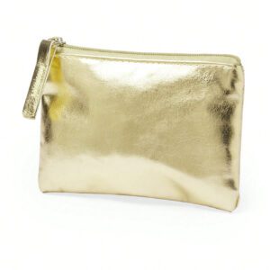 1 pièce Mini pochette couleur or champagne avec laser, porte-monnaie compact et imperméable de style coréen, design simple et unicolore pour porte-pièces