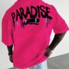Manfinity LEGND T-shirt casual à manches courtes avec impression graphique de lettres, col rond, pour hommes, pour les amis