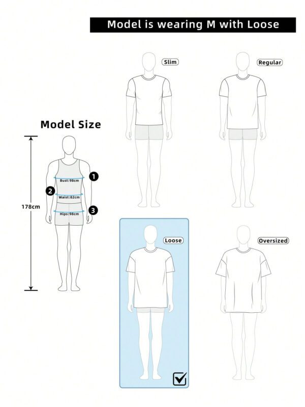 Manfinity LEGND T-shirt casual à manches courtes avec impression graphique de lettres, col rond, pour hommes, pour les amis – Image 8