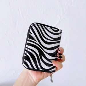 Portefeuille court/pochette/porte-monnaie/porte-cartes/sac à main à motif zèbre à la mode et personnalisé pour cadeau d'usage quotidien pour femmes, cadeaux pour enseignants
