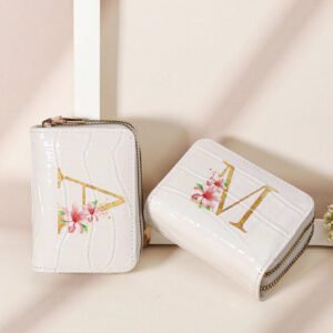 1 pièce Portefeuille à double fermeture éclair polyvalent avec motif de lettres de A à Z. Organisateur de cartes multi-cartes pour le stockage des cartes, les fournitures scolaires, les dortoirs, les cadeaux de Noël, les porte-cartes de Thanksgiving, les porte-cartes de visite, les porte-cartes de crédit pour les femmes