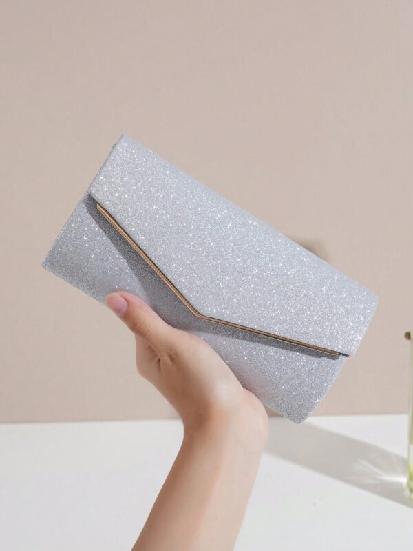 Sac seau léger et décontracté, décoré de strass. Mini design à cordon coulissant. Sac transparent à perles fantaisie tendance. Sac de soirée élégant et exquis. Un luxe discret avec des strass pour les filles, les femmes, les mariées. Parfait pour les fêtes, les dîners, les réceptions de mariage, les fêtes de Noël – Image 3
