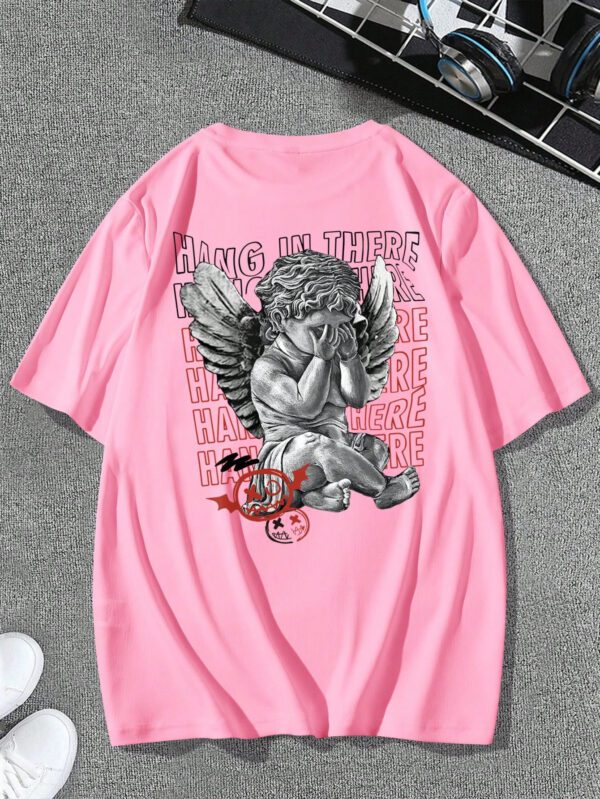 Manfinity EMRG T-shirt D'impression D'ange Et De Lettre Pour Homme