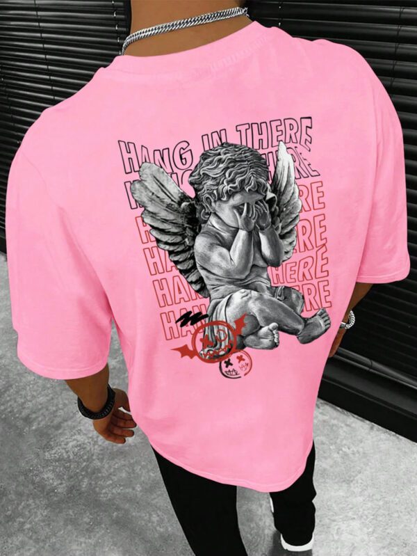 Manfinity EMRG T-shirt D'impression D'ange Et De Lettre Pour Homme – Image 7