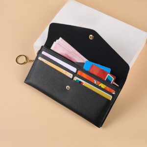 Portefeuille long, simple et portable en PU de couleur unie pour hommes et femmes, pour une utilisation quotidienne pour les travailleurs à col blanc, étudiants, affaires, anniversaires, cadeaux de la Saint-Valentin, cadeaux de la Journée des enseignants, porte-clés, style décontracté pour les affaires
