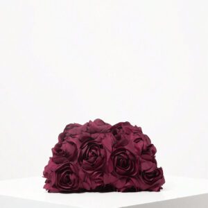 Sac à main élégant avec motif de fleur de rose, sac de soirée/mariage/banquet, pochette pailletée pour le bal, accessoire de robe d'anniversaire pour femme, sac à main bordeaux, sacs de Noël (motif aléatoire), Saint-Valentin