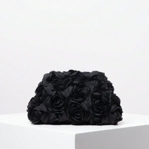 Sac à main élégant avec motif de fleur de rose, sac de soirée/mariage/banquet, pochette pailletée pour le bal, accessoire de robe d'anniversaire pour femme, sac à main bordeaux, sacs de Noël (motif aléatoire), Saint-Valentin