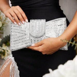 SHEIN Belle Sac à main de soirée de luxe, glamour et élégant pour femmes, filles, dames, étudiantes, mariées, demoiselles d'honneur, invitées de mariage, lune de miel, soirée, remise de diplômes, mariage, club, rencard, soirée. Parfait pour les fêtes, mariages, dîners/banquets. S'assortit parfaitement aux robes de fête, de soirée, à paillettes. Sac à main élégant pour femme, idéal pour les tenues du Nouvel An, les robes de fête.