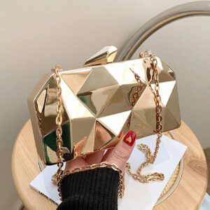 Nouveau sac à main de soirée en boîte de fer à diamants de mode pour femmes, sac à chaîne en métal