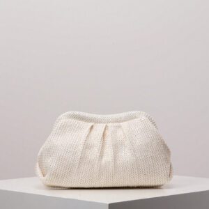 Pochette tressée vintage, sac à main décontracté minimaliste, sac à main pince bohème, portefeuille de paille décontracté pour les vacances, sac à maquillage pour fête, sac de plage (motif aléatoire)
