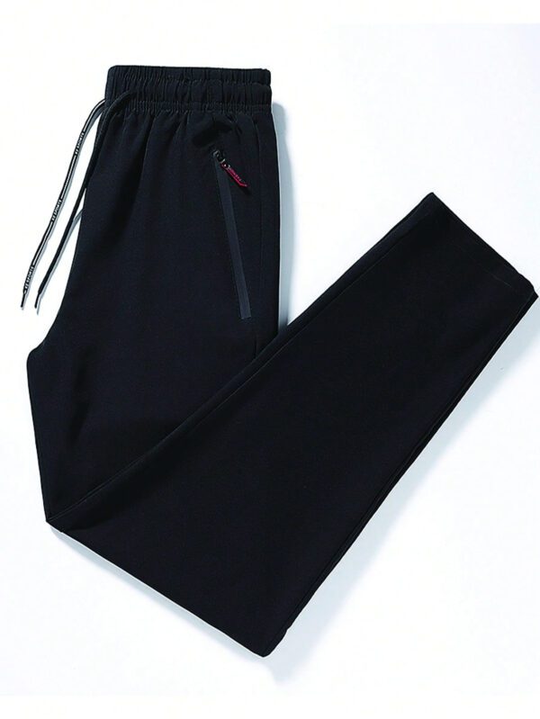 Pantalon pour hommes avec cordon de serrage à la taille et poches zippées, design – Image 2