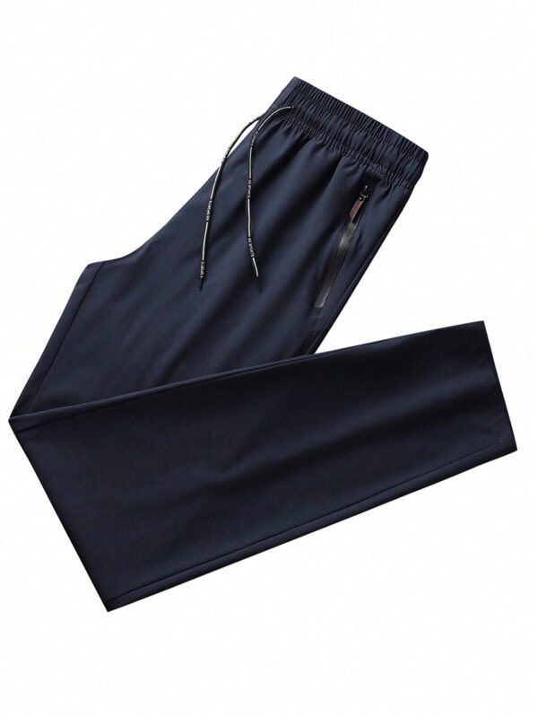 Pantalon pour hommes avec cordon de serrage à la taille et poches zippées, design – Image 3