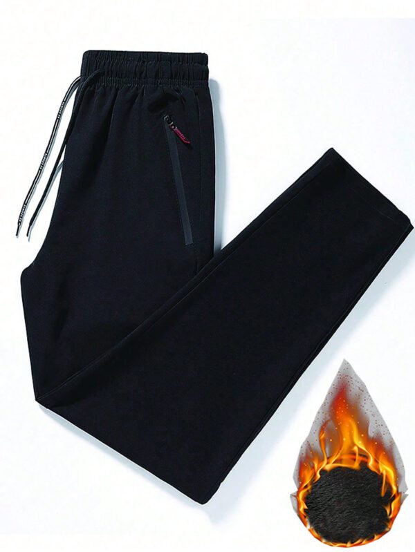 Pantalon pour hommes avec cordon de serrage à la taille et poches zippées, design – Image 4