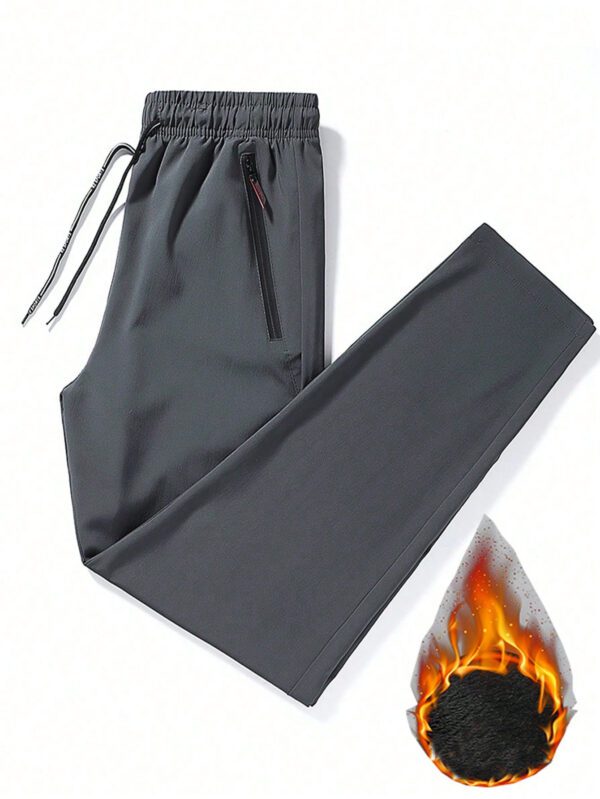 Pantalon pour hommes avec cordon de serrage à la taille et poches zippées, design – Image 5