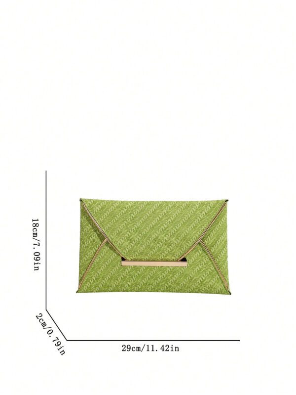 Nouvelles femmes 2023 Sac de soirée enveloppe à motif crocodile, texture haut de gamme, impopulaire, sac d"aisselle ultramince de grande capacité, sac à main à blocs de couleur – Image 3