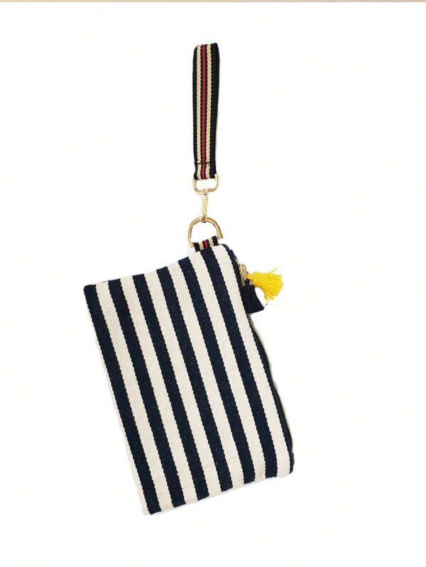 Sac Carré Moyen À Rayures À Franges – Image 6