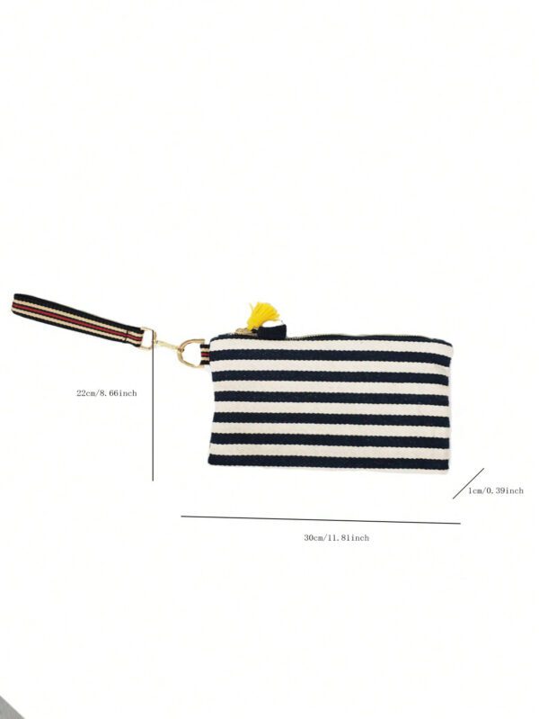 Sac Carré Moyen À Rayures À Franges – Image 8