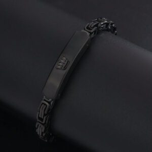 1 pièce Bracelet Minimaliste en Acier Inoxydable Couronné Noir