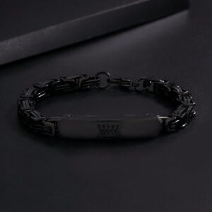 1 pièce Bracelet Minimaliste en Acier Inoxydable Couronné Noir