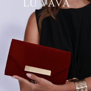 1 pièce Nouveau sac enveloppe en velours rouge pour l'automne et l'hiver, ankara rouge avec une atmosphère douce et romantique, sac de soirée bordeaux, sacs pochettes pour femmes, sac bordeaux tendance, sac de fête parfait pour la fête, le mariage, le dîner/banquet, s'assortissant avec les robes de fête, de soirée et à paillettes pour les vacances. Élégant sac pochette pour femmes, s'assortissant parfaitement avec la tenue du Nouvel An, s'assortissant excellemment avec les robes de fête pour femmes pour la Saint-Valentin