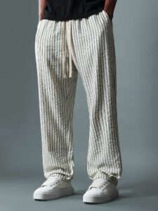 SUMWON Pantalon avec bandes slim fit à enfiler – Image 3
