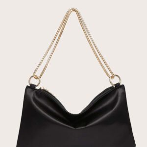 Sac De Soirée Léger En Satin Décontracté D'affaires, Carré Avec Bague, Sac Glamour, Élégant Et Exquis, Pierres Scintillantes De Luxe Calme Pour Fille De Soirée, Femme, Mariée, Parfait Pour Fête, Dîner/banquet