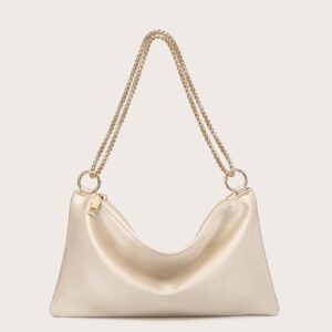 Sac De Soirée Léger En Satin Décontracté D'affaires, Carré Avec Bague, Sac Glamour, Élégant Et Exquis, Pierres Scintillantes De Luxe Calme Pour Fille De Soirée, Femme, Mariée, Parfait Pour Fête, Dîner/banquet