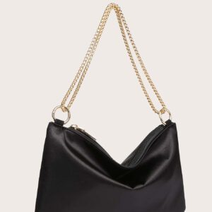 Sac De Soirée Léger En Satin Décontracté D'affaires, Carré Avec Bague, Sac Glamour, Élégant Et Exquis, Pierres Scintillantes De Luxe Calme Pour Fille De Soirée, Femme, Mariée, Parfait Pour Fête, Dîner/banquet