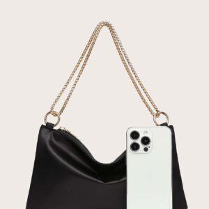 Sac De Soirée Léger En Satin Décontracté D'affaires, Carré Avec Bague, Sac Glamour, Élégant Et Exquis, Pierres Scintillantes De Luxe Calme Pour Fille De Soirée, Femme, Mariée, Parfait Pour Fête, Dîner/banquet