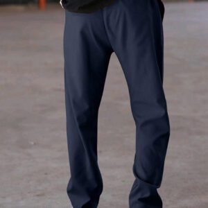 Pantalon de survêtement décontracté pour hommes, coupe droite ample, cordon de serrage, couleur unie