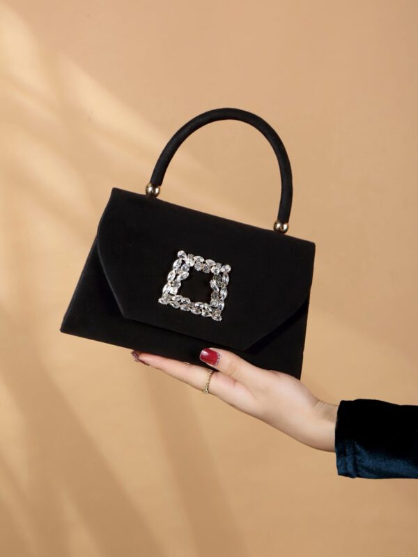 Sac seau décoré de strass, style décontracté d'affaires, conception à cordon coulissant, sac transparent avec perles, sac de soirée glamour, élégant, exquis, luxe discret avec strass, parfait pour la fête, le dîner/banquet, le réveillon de Noël, femme, mariée