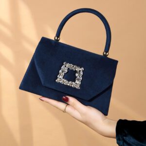 Sac seau décoré de strass, style décontracté d'affaires, conception à cordon coulissant, sac transparent avec perles, sac de soirée glamour, élégant, exquis, luxe discret avec strass, parfait pour la fête, le dîner/banquet, le réveillon de Noël, femme, mariée