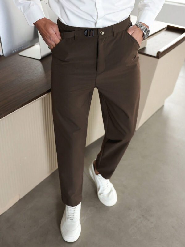 Manfinity Bizformal Pantalon décontracté classique à poche de couleur unie pour hommes – Image 6